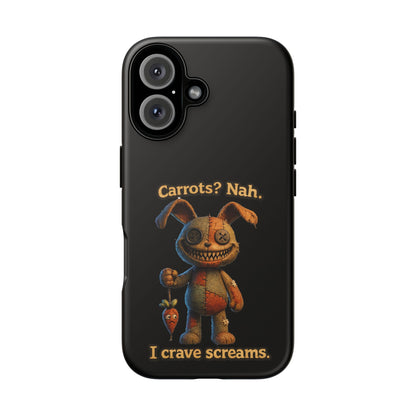Phone Case — Creepy Bunny "Carrots? Nah. I crave screams." Horror iPhone Case