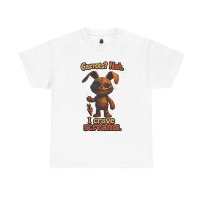 Creepy Bunny Plush I Crave Screams T-Shirt | Halloween Horror Tee