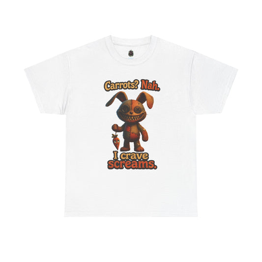 Creepy Bunny Plush I Crave Screams T-Shirt | Halloween Horror Tee