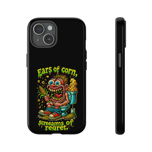 Phone Case — "Ears of Corn, Screams of Regret" Retro Horror Cartoon Design
