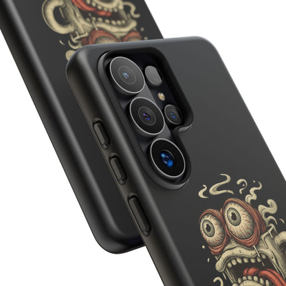 Tough Cases: Retro Hot Coffee Monster Phone Case — Funny 'If Your Mug...' Quote