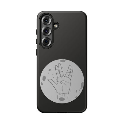 Spock Live Long Phone Case — Vulcan Salute Moon Graphic