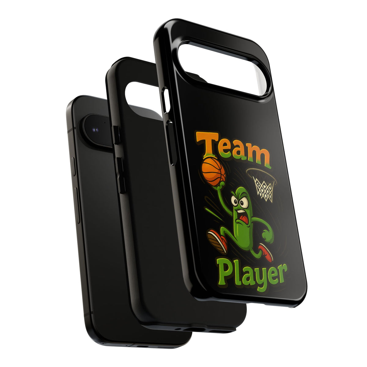 Team Player Basketball Phone Case — Cute Cartoon Pickle Dunk Phone Cover