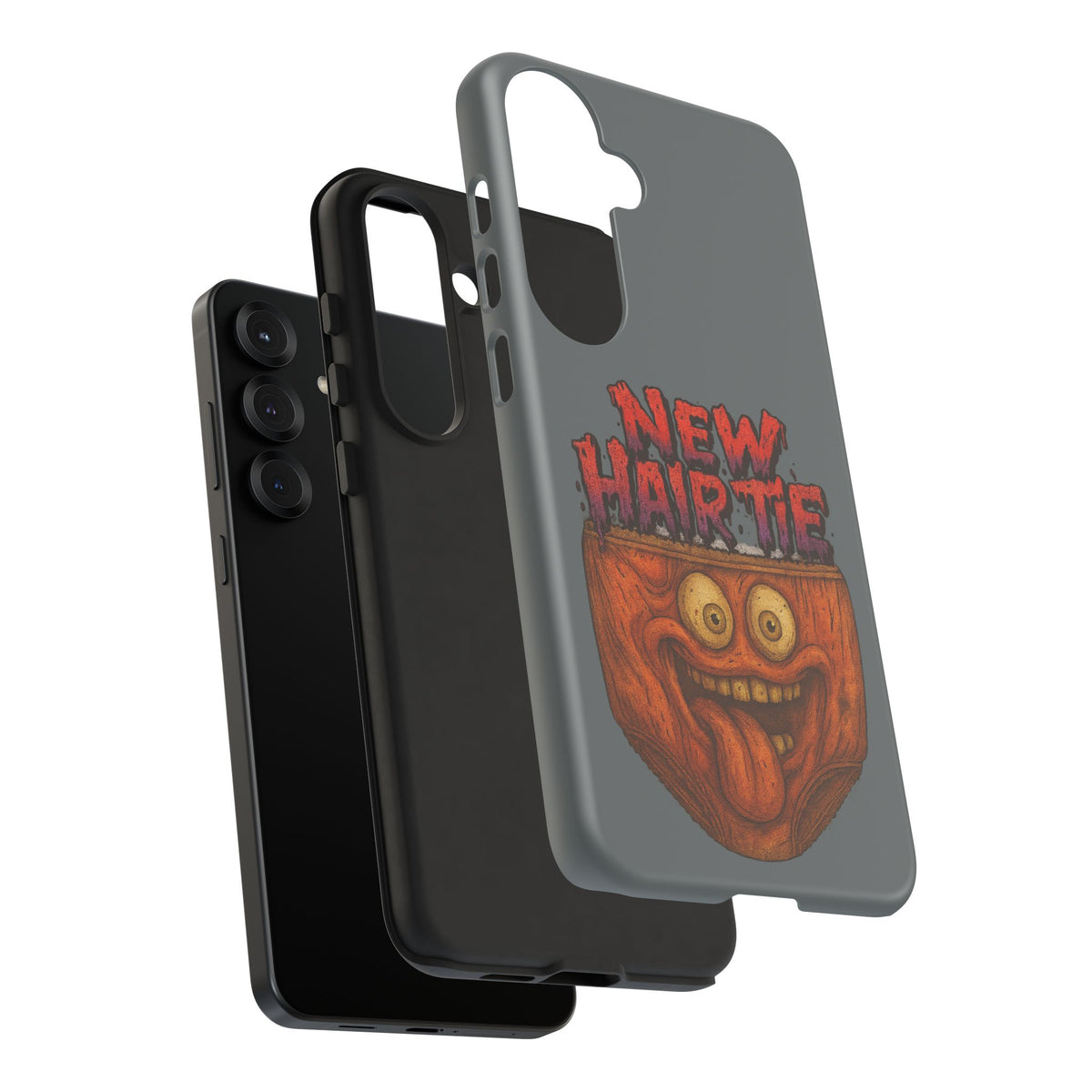 Phone Case — 'New Hairte' Funny Grinning Tongue-Out Monster Design