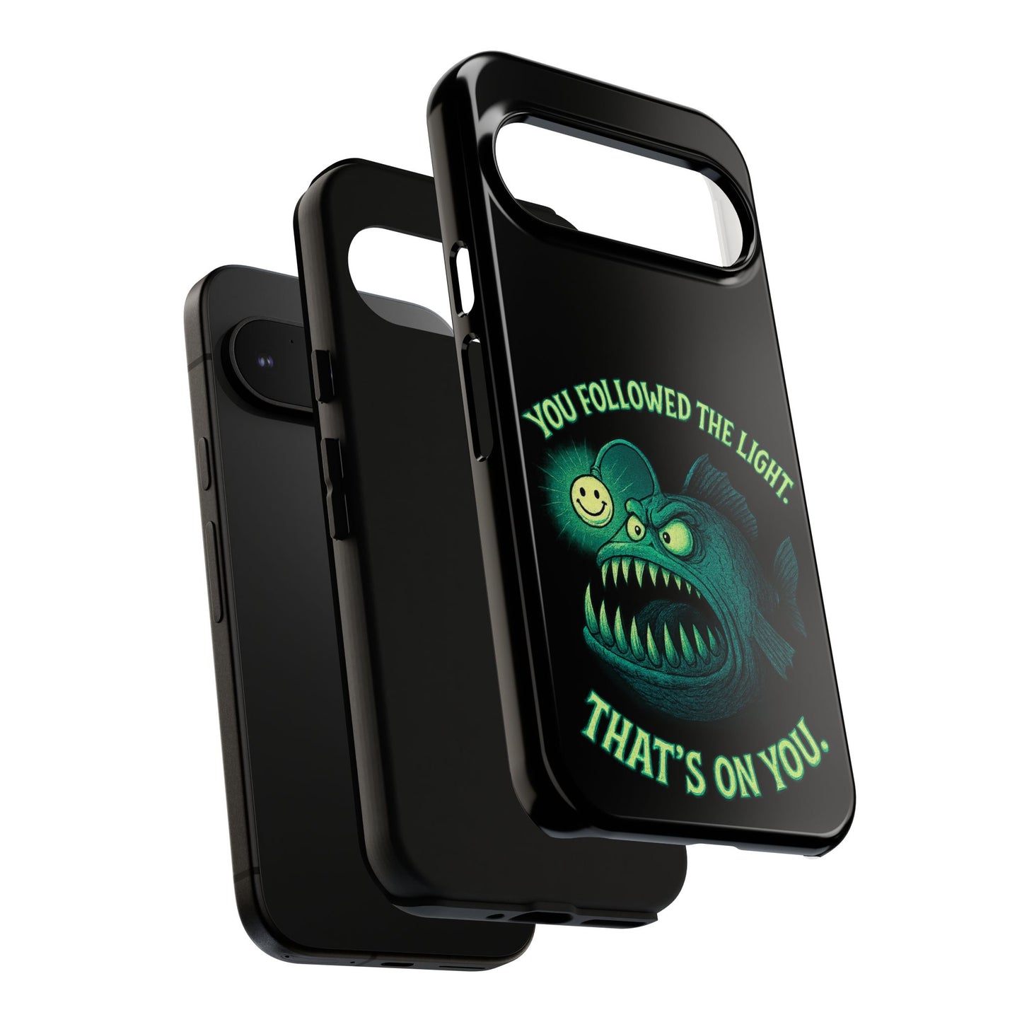 Anglerfish Phone Case – “You Followed The Light, That’s On You” Glow Horror Protective Case