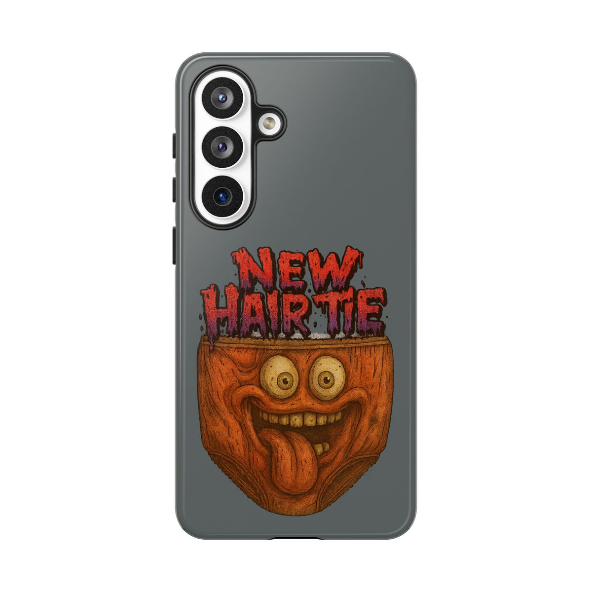 Phone Case — 'New Hairte' Funny Grinning Tongue-Out Monster Design
