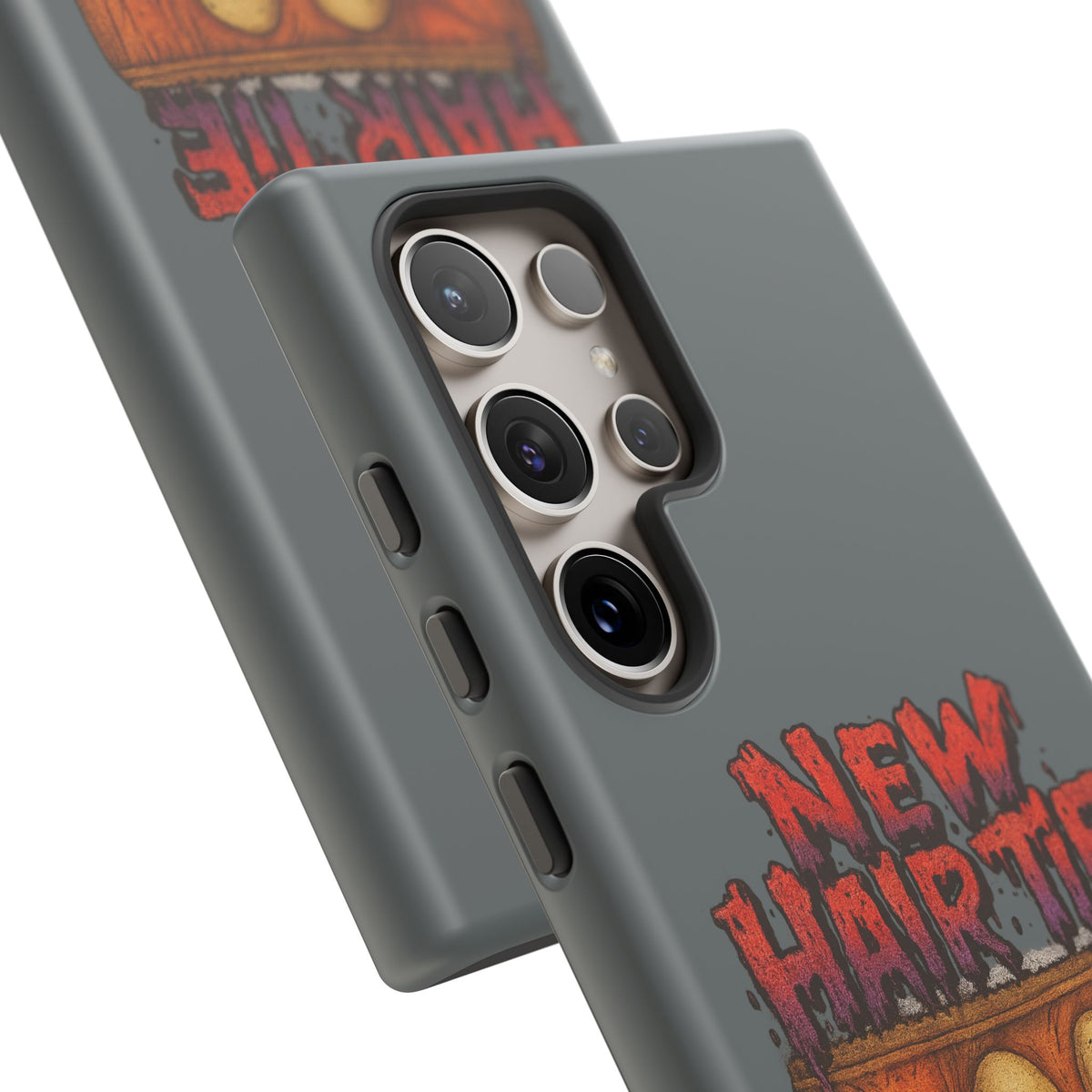 Phone Case — 'New Hairte' Funny Grinning Tongue-Out Monster Design