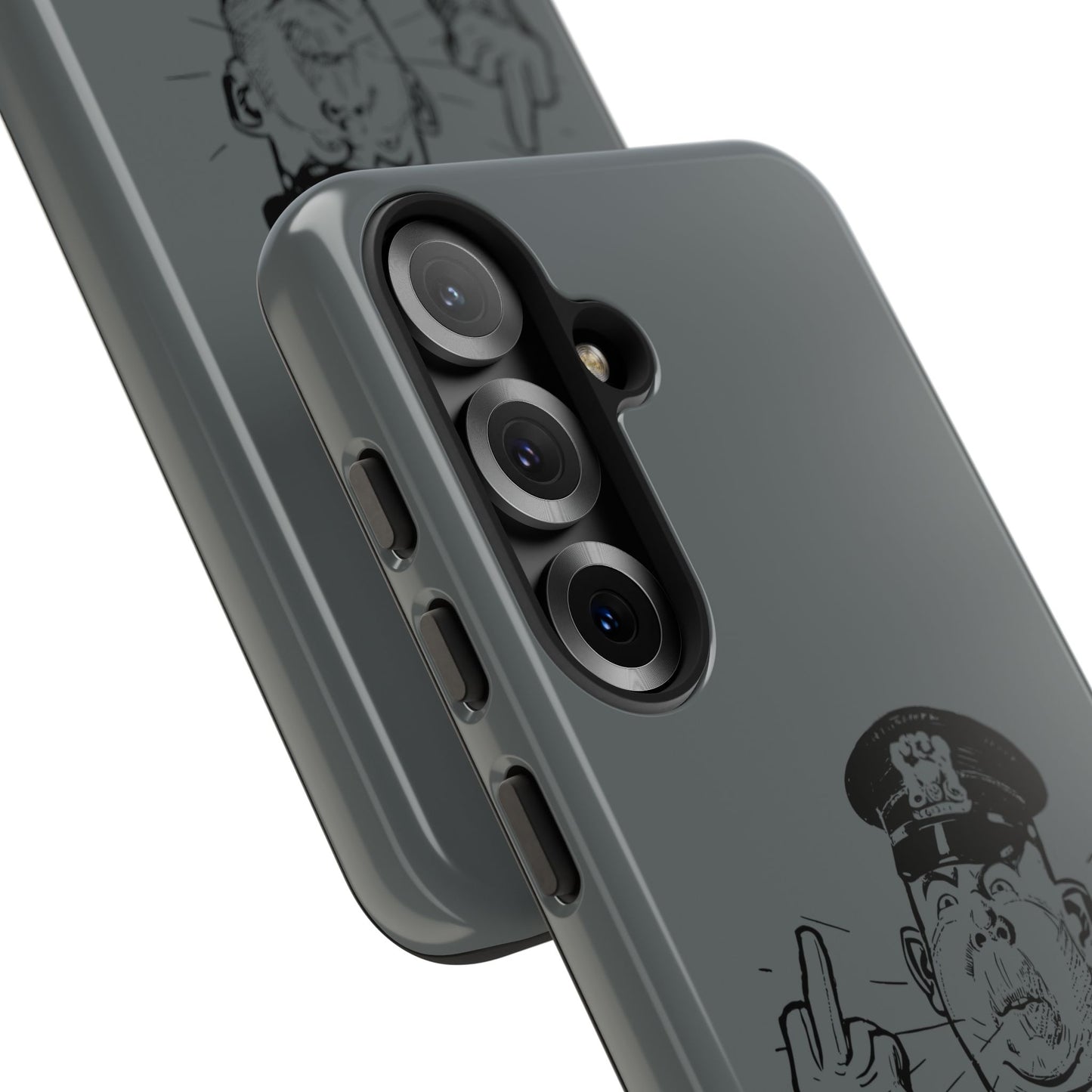 Vintage Cop Middle Finger Phone Case — Edgy Retro iPhone Protective Cover