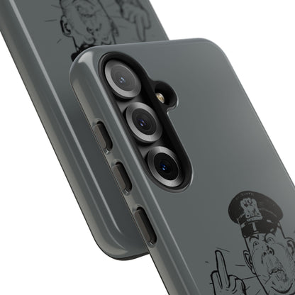 Vintage Cop Middle Finger Phone Case — Edgy Retro iPhone Protective Cover