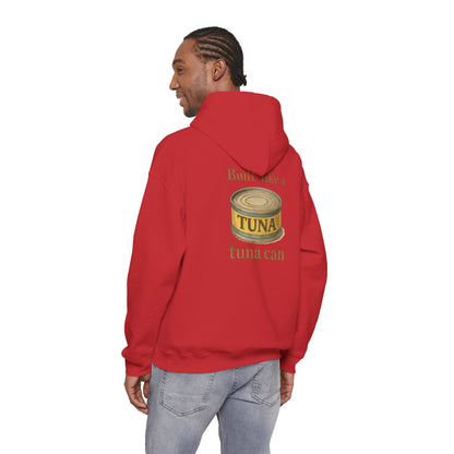 Tuna Can Hoodie — "Built Like a Tuna Can" Vintage Graphic Sweatshirt