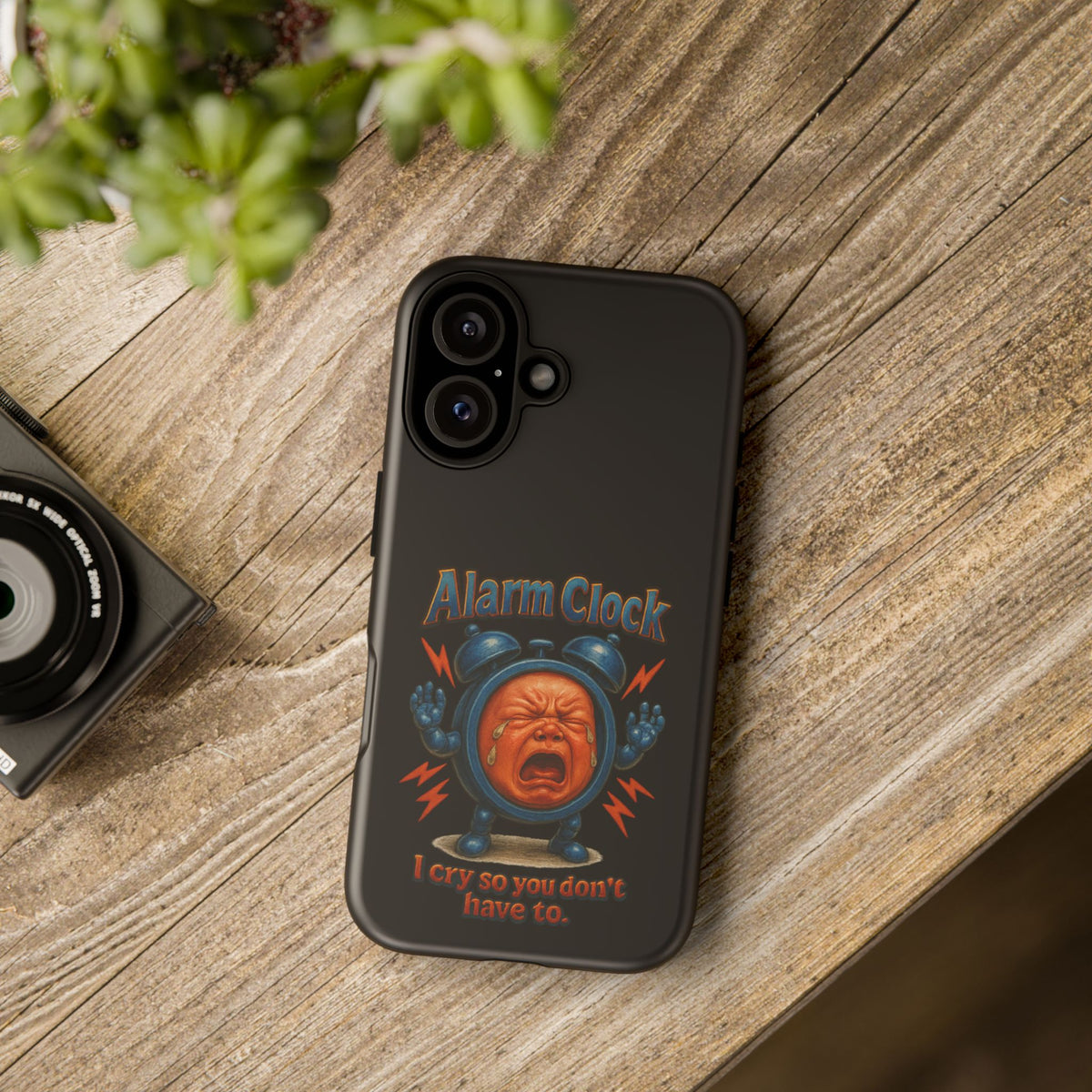 Phone Case — "Alarm Clock: I Cry So You Don't Have To" Funny Retro Baby Alarm Design