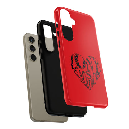 Red 'Love Justice' Heart Phone Case — Protective iPhone Cover, Valentine’s Gift