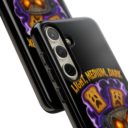 Phone Case — 'Light, Medium, Dark or Eternal Blackened Torment?' Spooky Toast & Toaster Horror Design