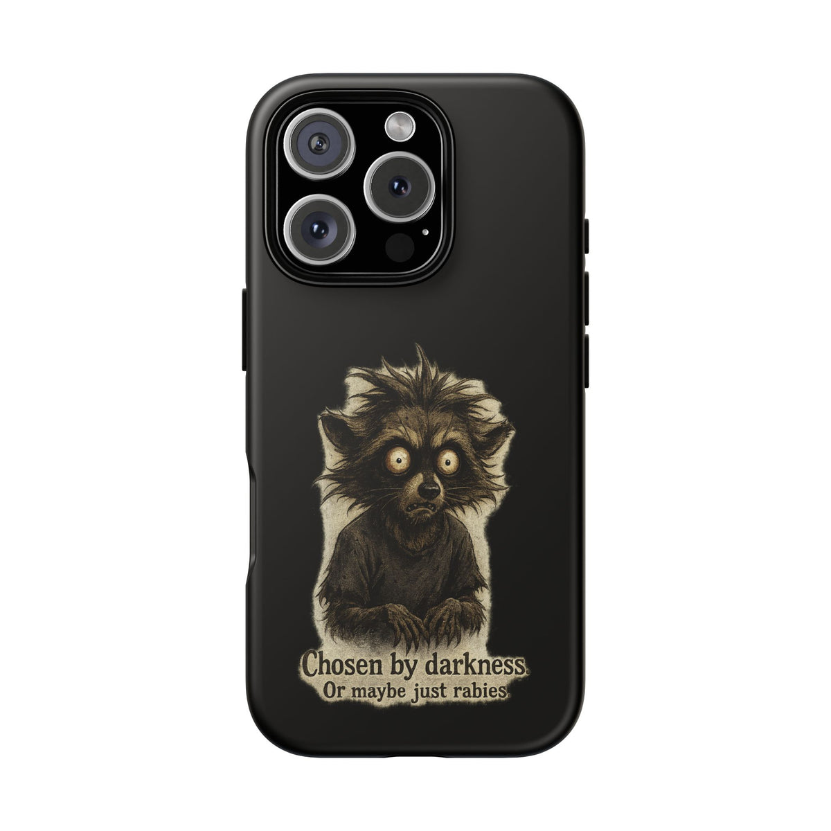 Phone Case — "Chosen by Darkness (Or Maybe Just Rabies)" Cute Creepy Lemur Design
