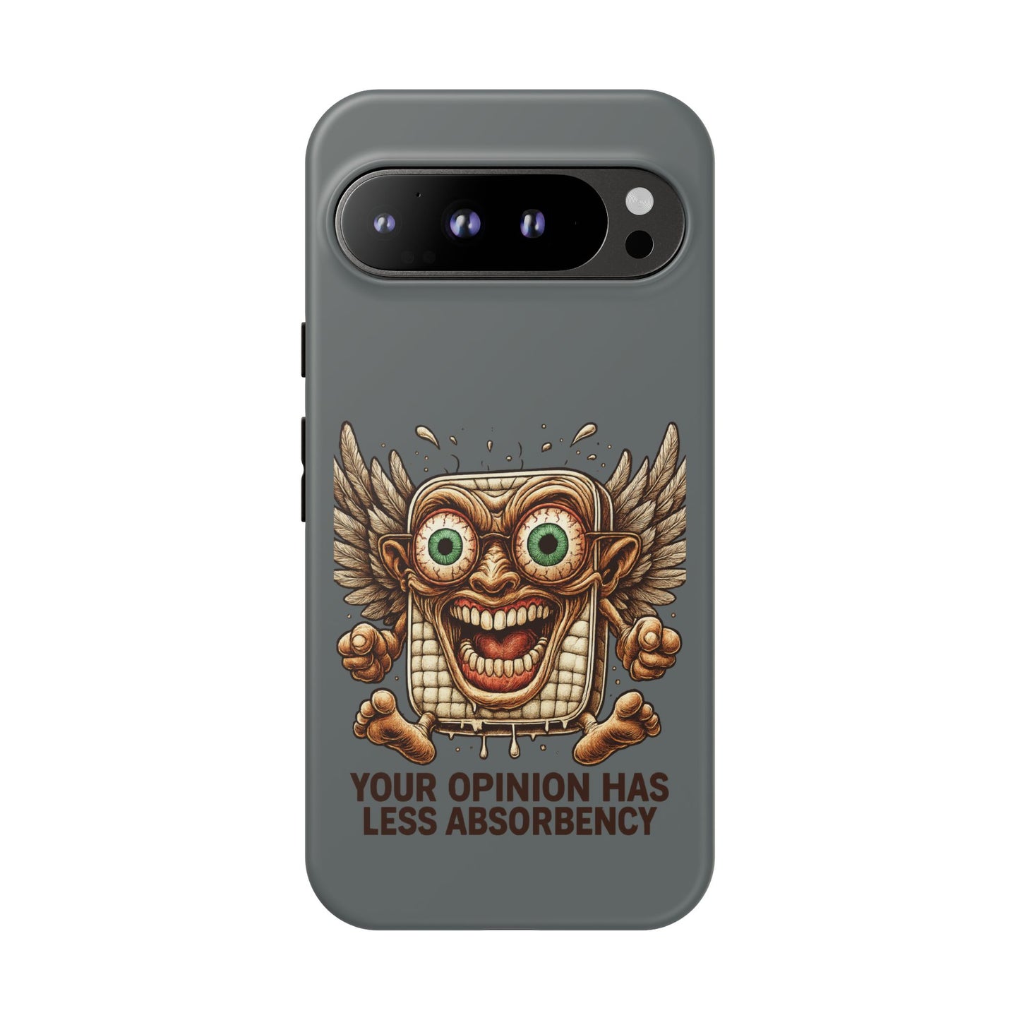Phone Case — Funny Vintage Winged Toaster Design (“Your Opinion Has Less Absorbency”)