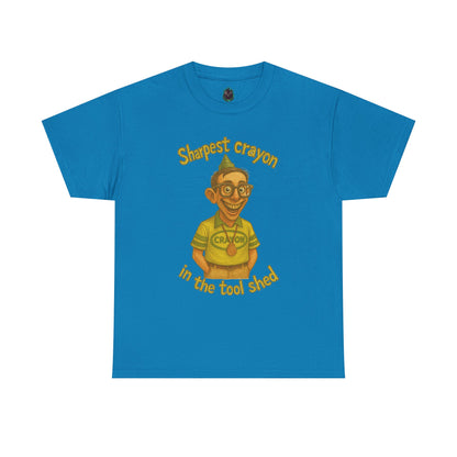 Sharpest Crayon in the Tool Shed T-Shirt | Funny Retro Character Tee
