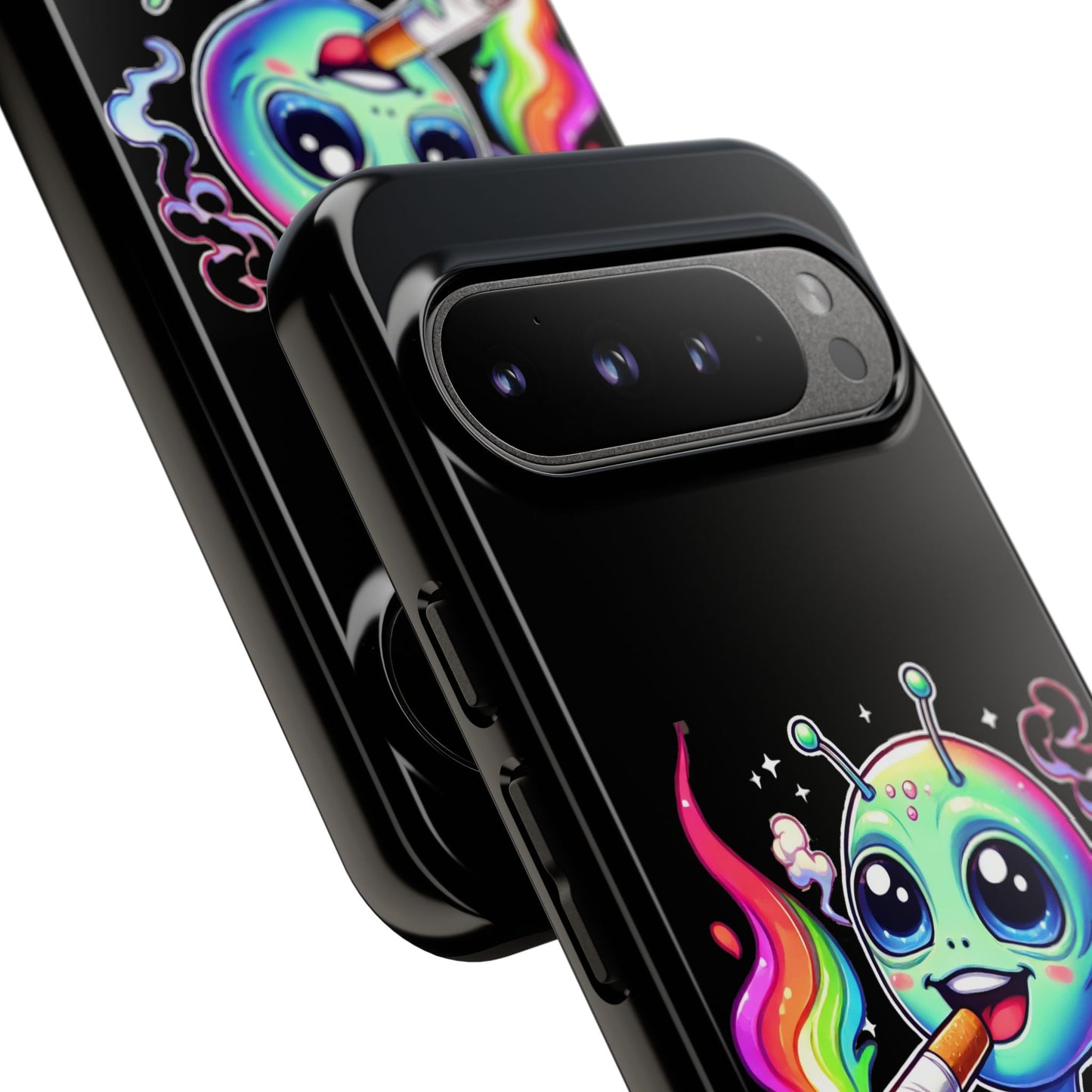 Alien Smoking Rainbow Joint Phone Case — Cute Psychedelic Cannabis iPhone Cover