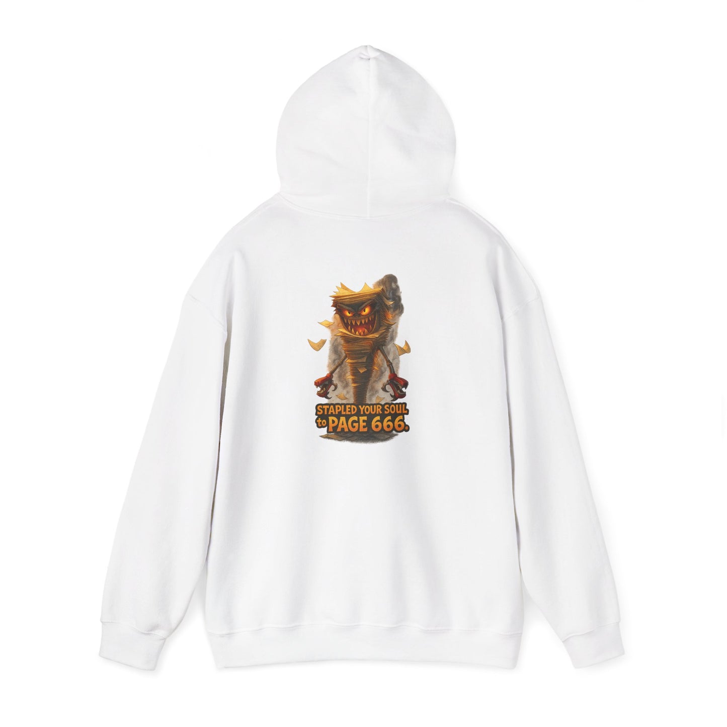 Demon "Page 666" Graphic Hoodie — Spooky Gothic Horror Pullover