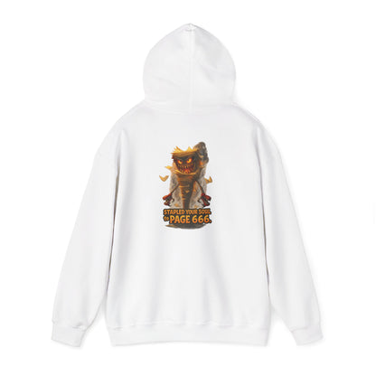 Demon "Page 666" Graphic Hoodie — Spooky Gothic Horror Pullover