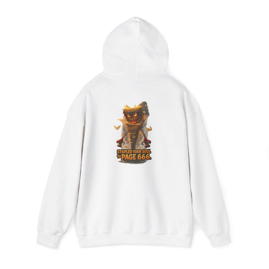 Demon "Page 666" Graphic Hoodie — Spooky Gothic Horror Pullover