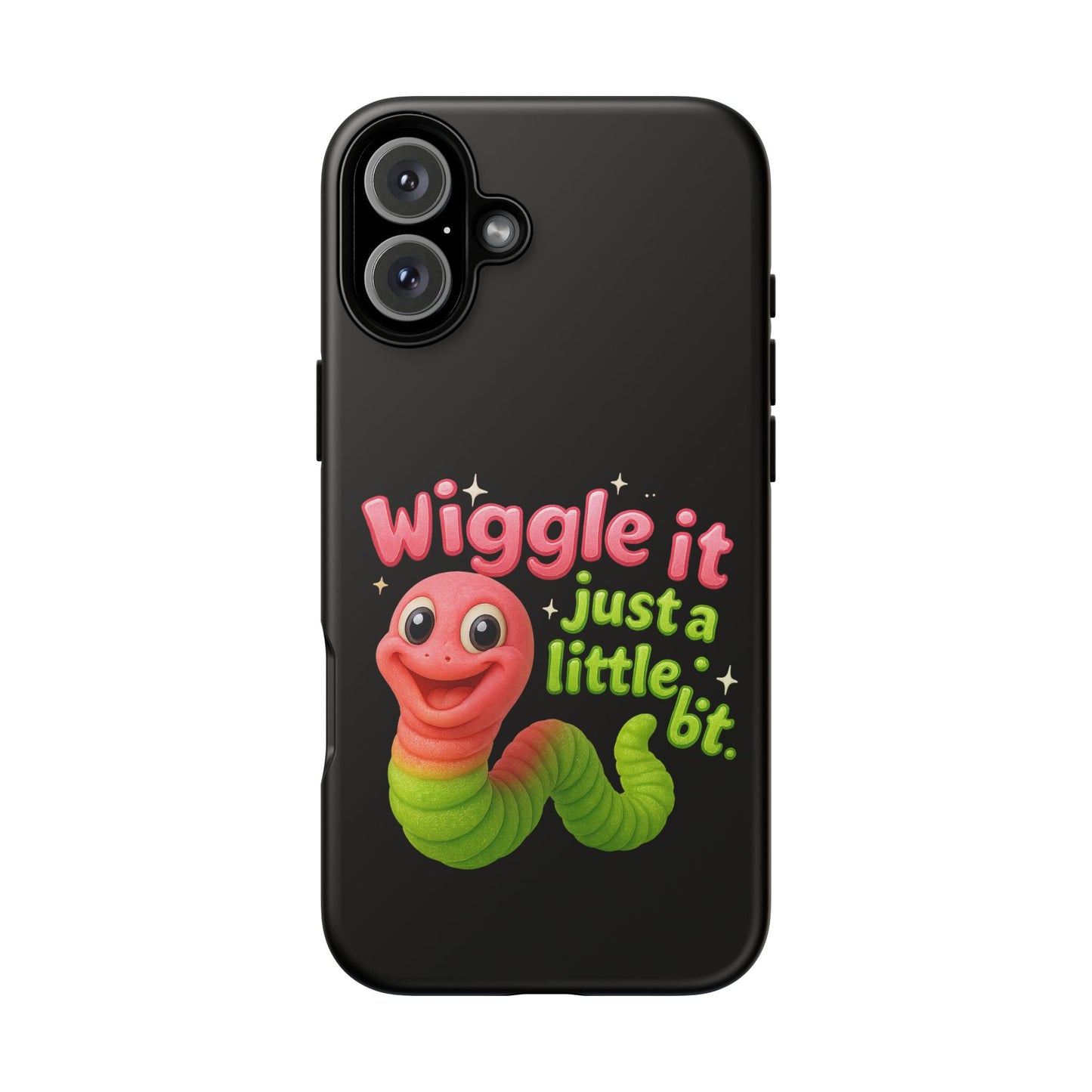 Wiggle It Worm Phone Case — Cute Pink & Green Cartoon iPhone Cover