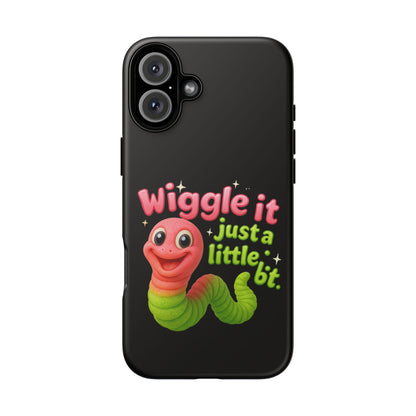 Wiggle It Worm Phone Case — Cute Pink & Green Cartoon iPhone Cover