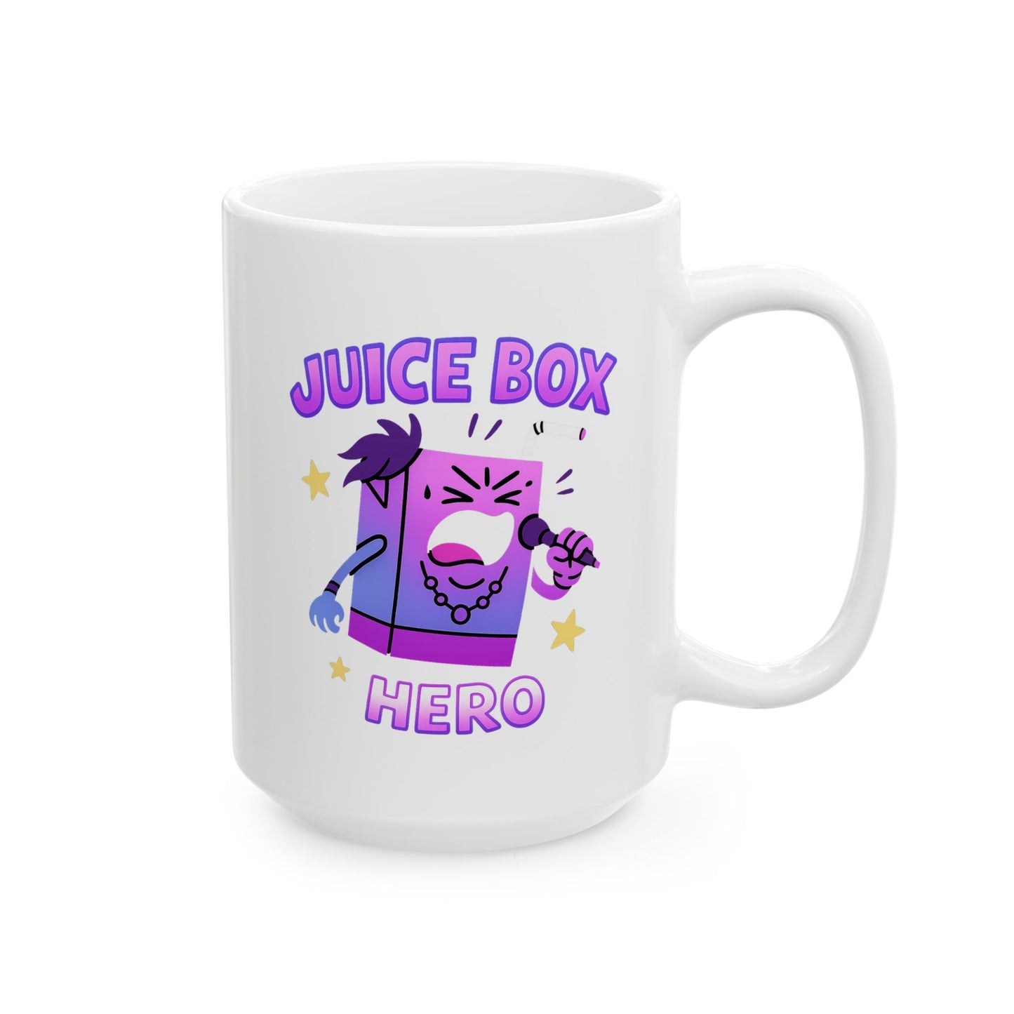 Juice Box Hero Cute Pink Ceramic Mug (11oz, 15oz)
