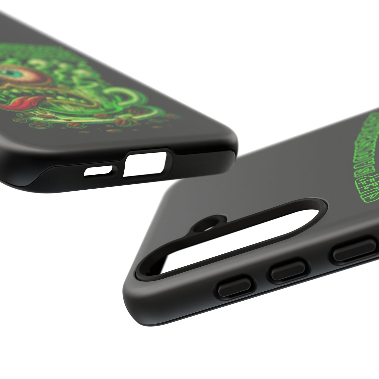 Phone Case — “Sleep Is a Conspiracy, Coffee Is Truth” Retro Monster Design