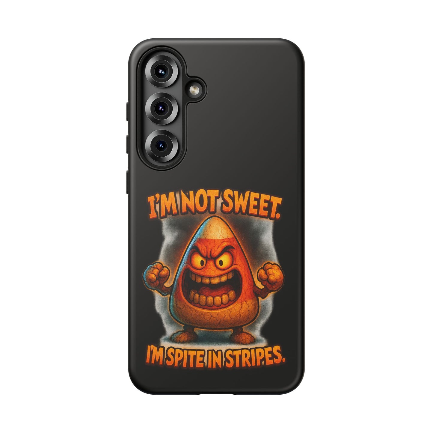 Phone Case — "I'm Not Sweet, I'm Spite in Stripes" Candy Monster Design