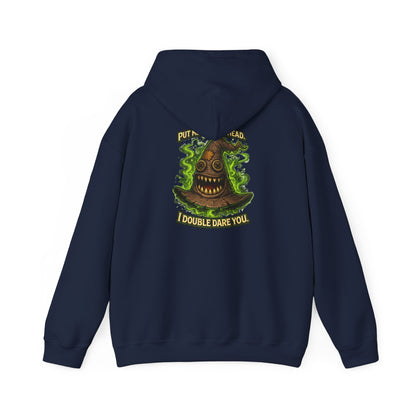 Hoodie — Spooky Talking Sorting Hat Graphic "I Double Dare You"