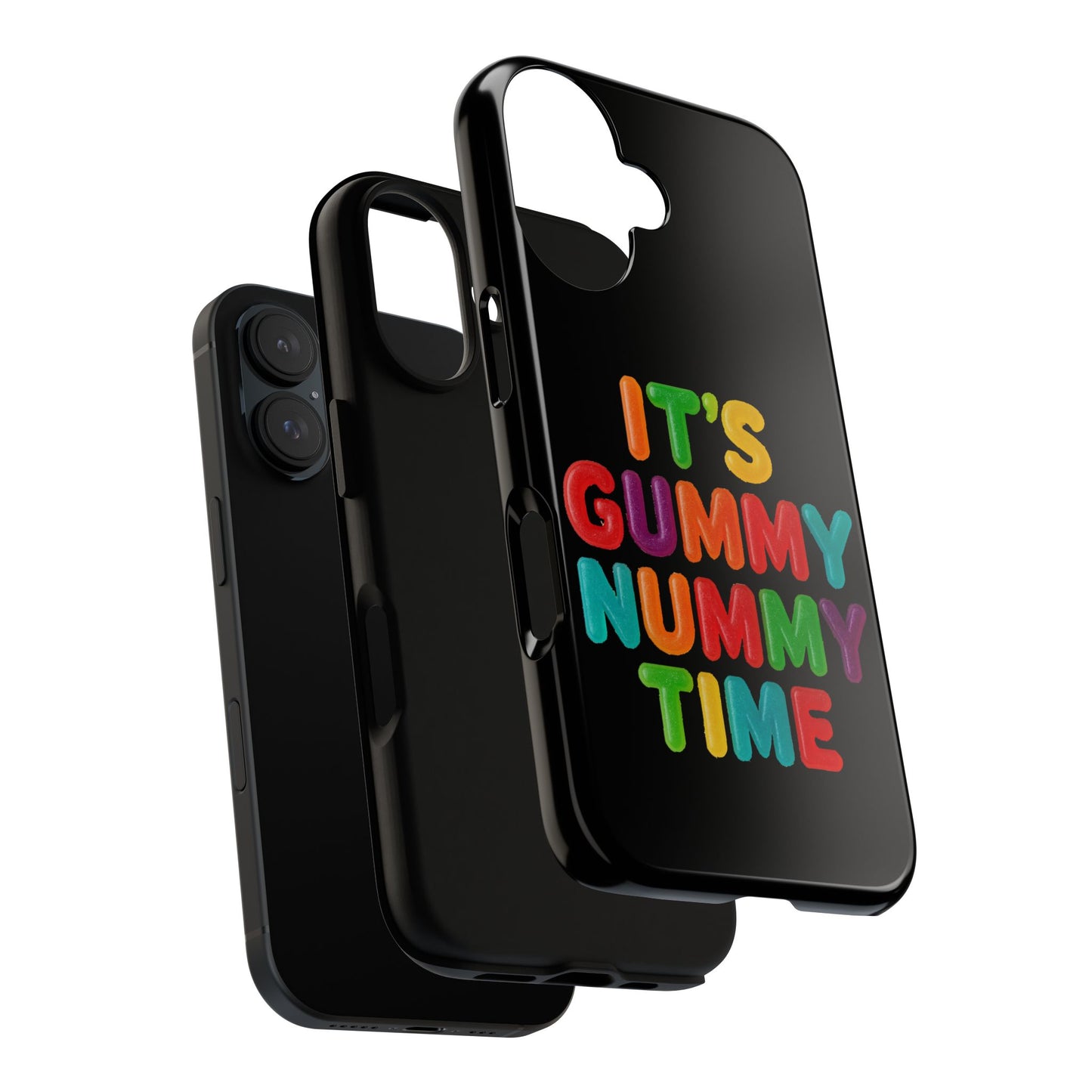 Phone Case — "It's Gummy Nummy Time" Colorful Candy Lettering Protective Case