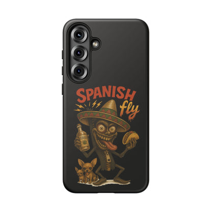 Spanish Fly Tough Phone Case — Retro Skull Sombrero Design