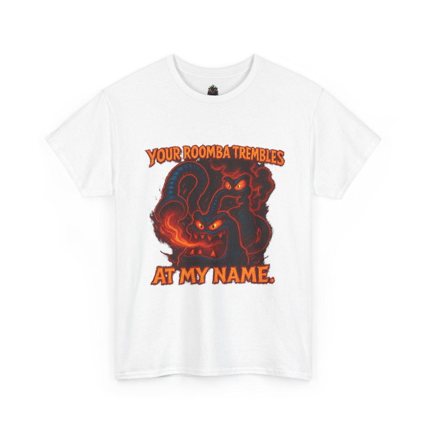 Your Roomba Trembles At My Name T-Shirt | Demon Cat Illustration