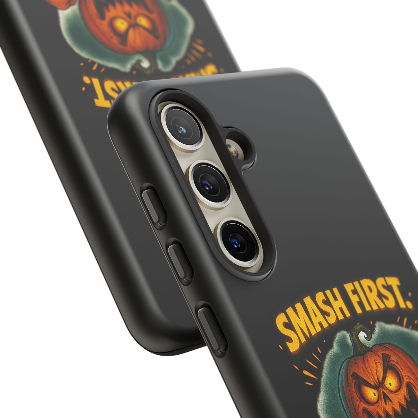 Phone Case — 'Smash First, Roast Seeds Later' Halloween Pumpkin Design