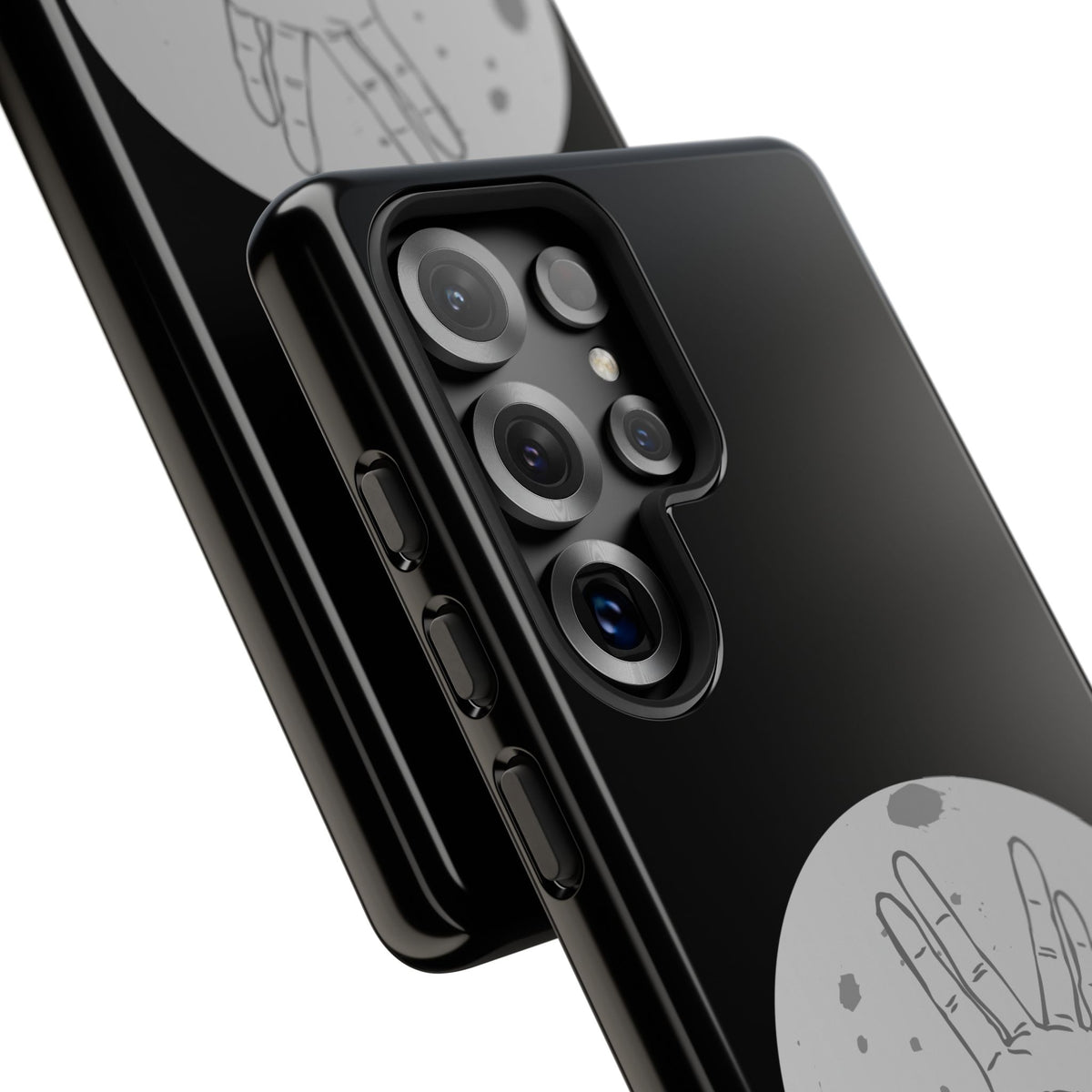 Spock Live Long Phone Case — Vulcan Salute Moon Graphic