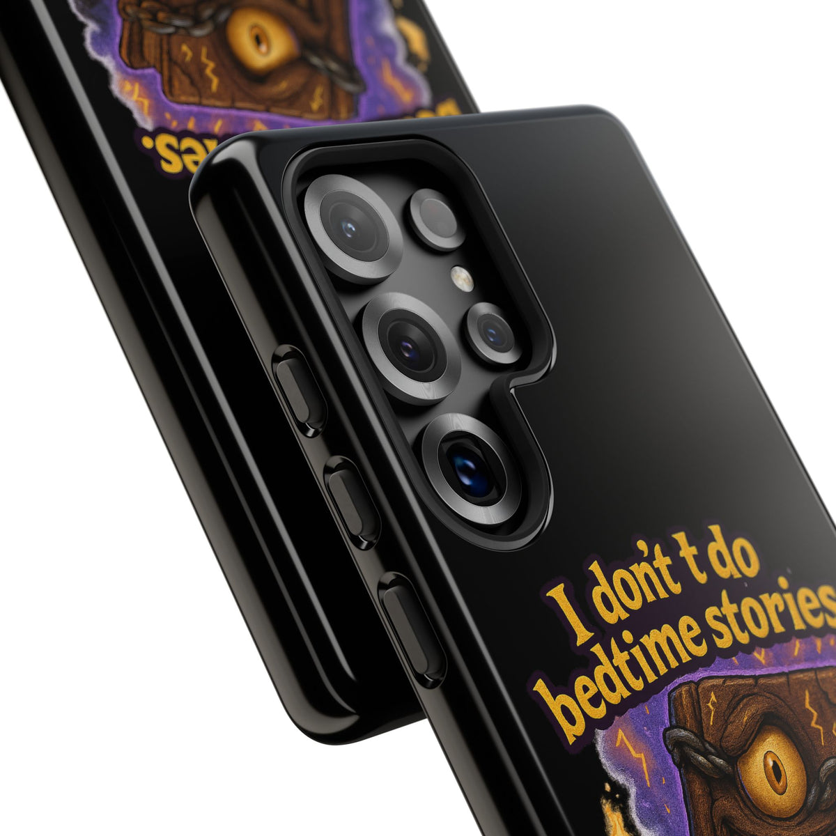 Phone Case — "I Don't Do Bedtime Stories, I Do Nightmares" Horror Book Design