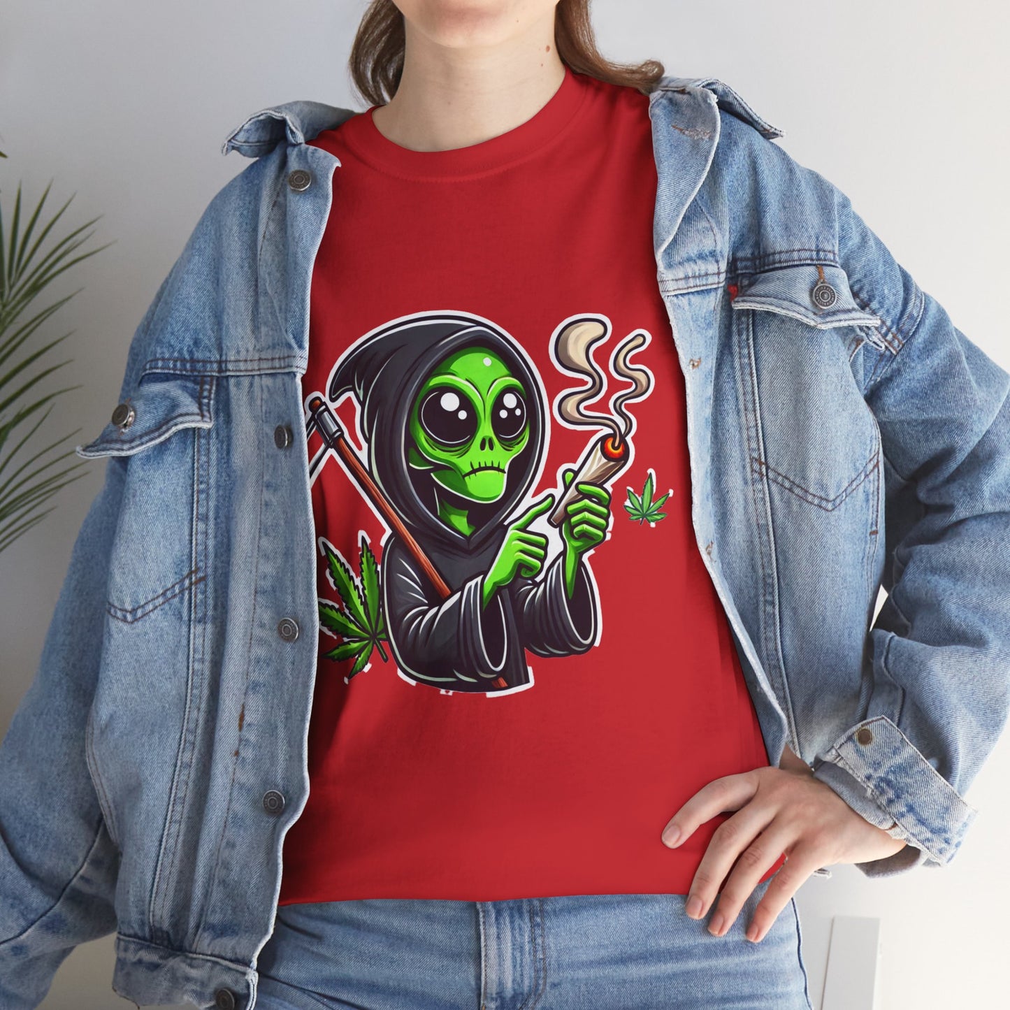 Grim Reaper Alien Smoking Joint T‑Shirt