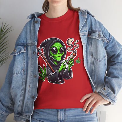 Grim Reaper Alien Smoking Joint T‑Shirt