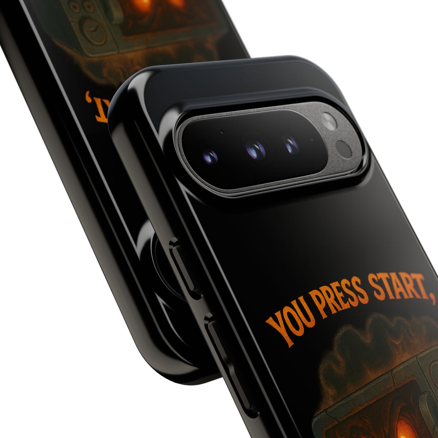 Phone Case — "You Press Start, I Press Scream" Spooky Retro Game Controller Design