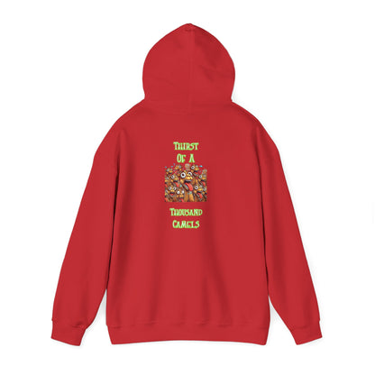 Hoodie — Retro Camel Crew Graphic Hoodie with "Teddy Crew" Neon Text