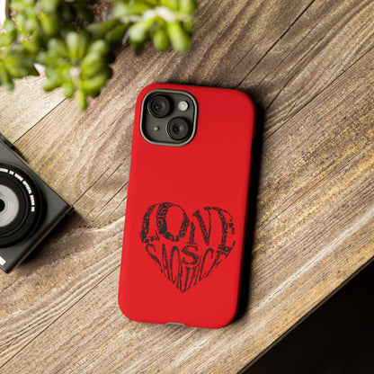 Red 'Love Justice' Heart Phone Case — Protective iPhone Cover, Valentine’s Gift