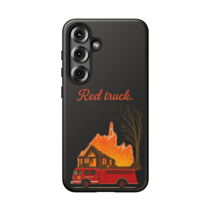 Phone Case — 'Red truck' Fire Truck Design, Vintage Firefighter Gift