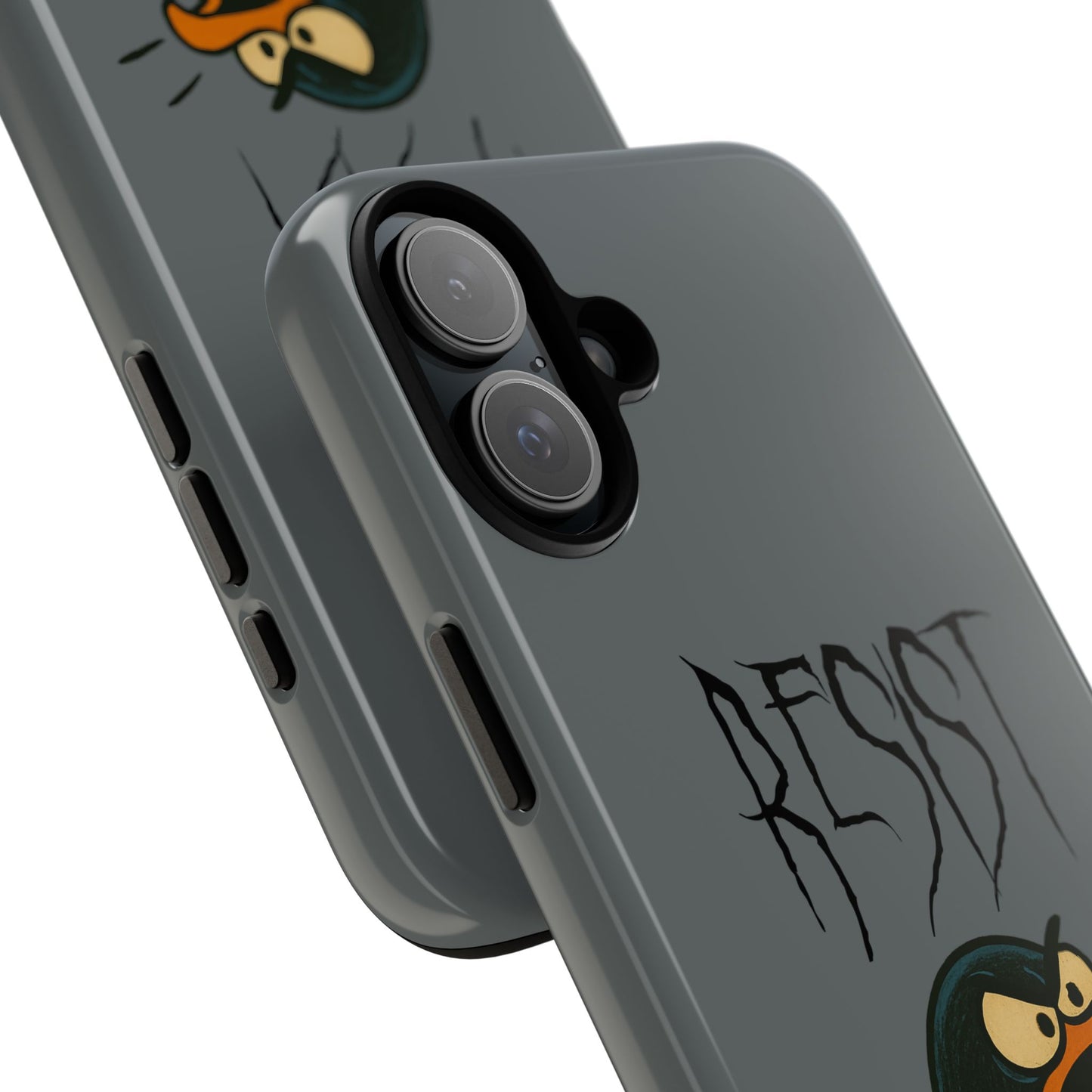 Resist Angry Penguin Phone Case — Protective iPhone Case with Bold Cartoon Design