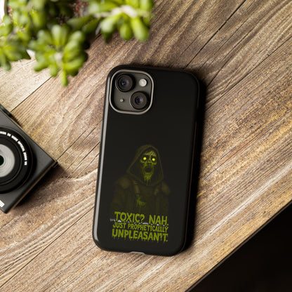Phone Case — 'Toxic? Nah, Just Prophetically Unpleasant' Neon Grim Reaper Protective Cover