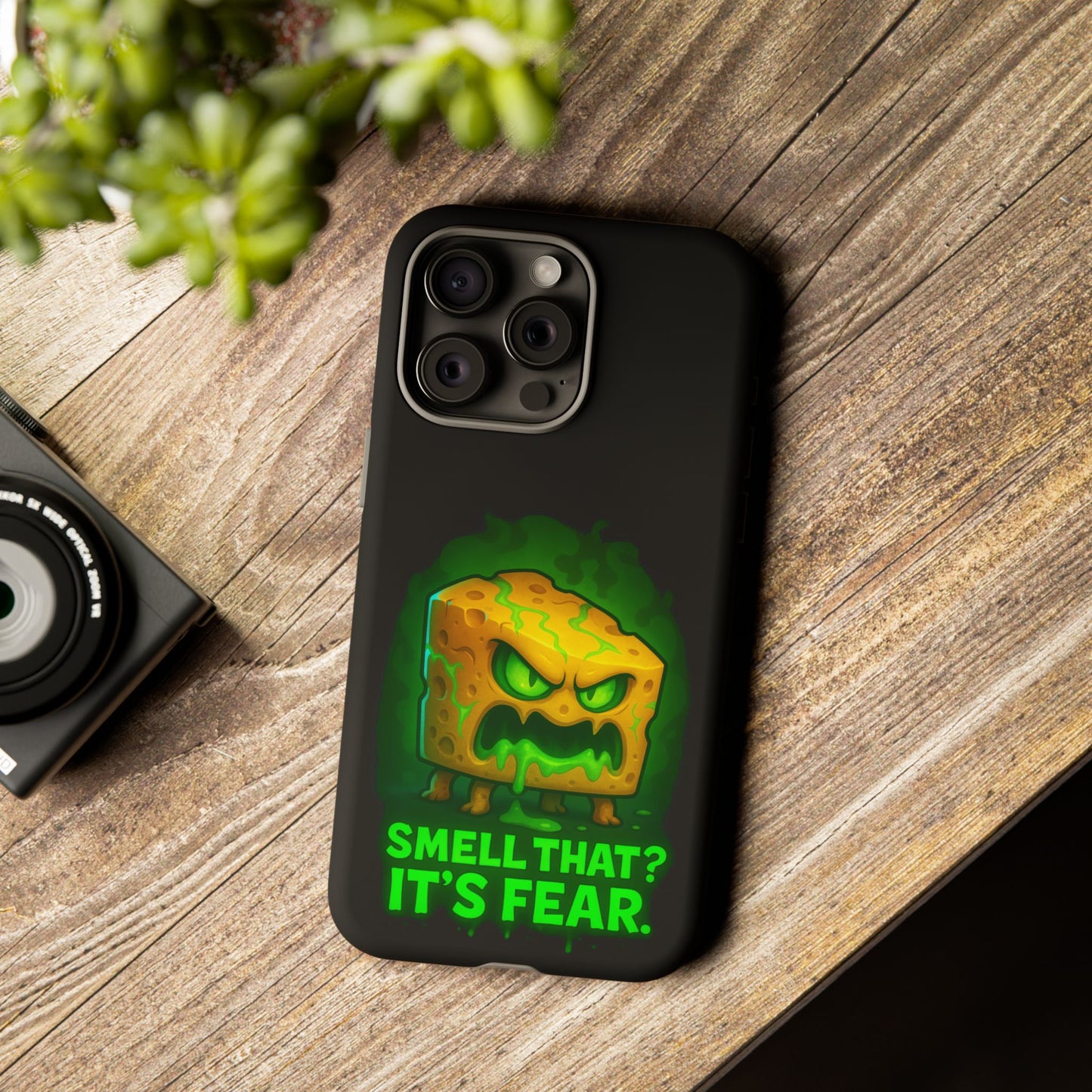 Phone Case — 'Smell That? It's Fear.' Spooky Cheese Monster Protective Case