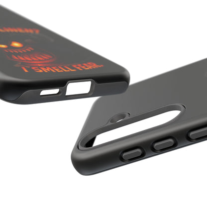 Phone Case — 'Fresh Linen? I Smell Fear.' Spooky Pumpkin Horror Protective Case