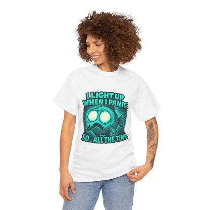 Glowing Panic Fish Tee | I Light Up When I Panic Graphic T-Shirt