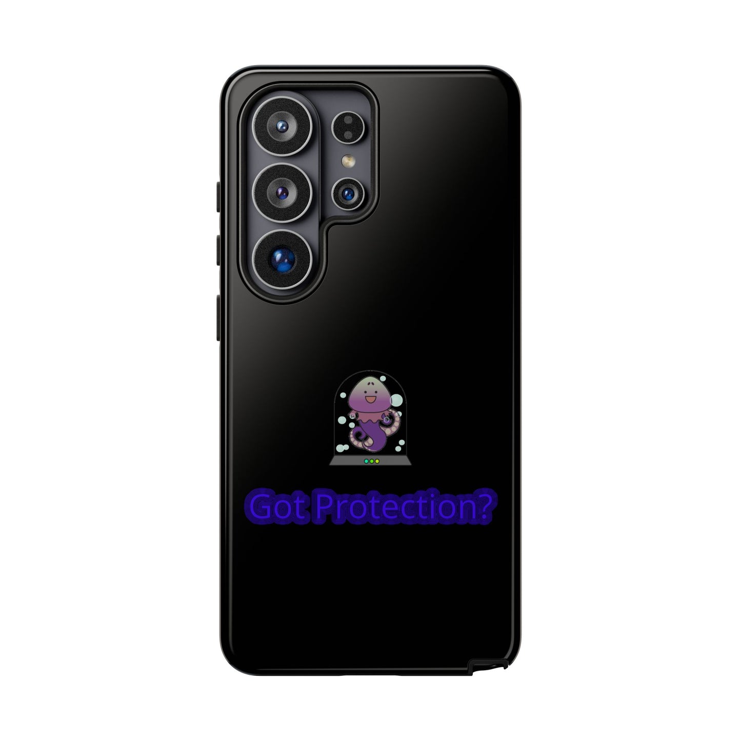 Phone Case — 'Got Protection?' Cute Purple Alien Anti-Shock Protective Cover