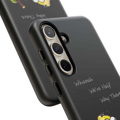 Phone Case - Playful Pear & Lemon Illustration with “Whooah We're Half Way There”