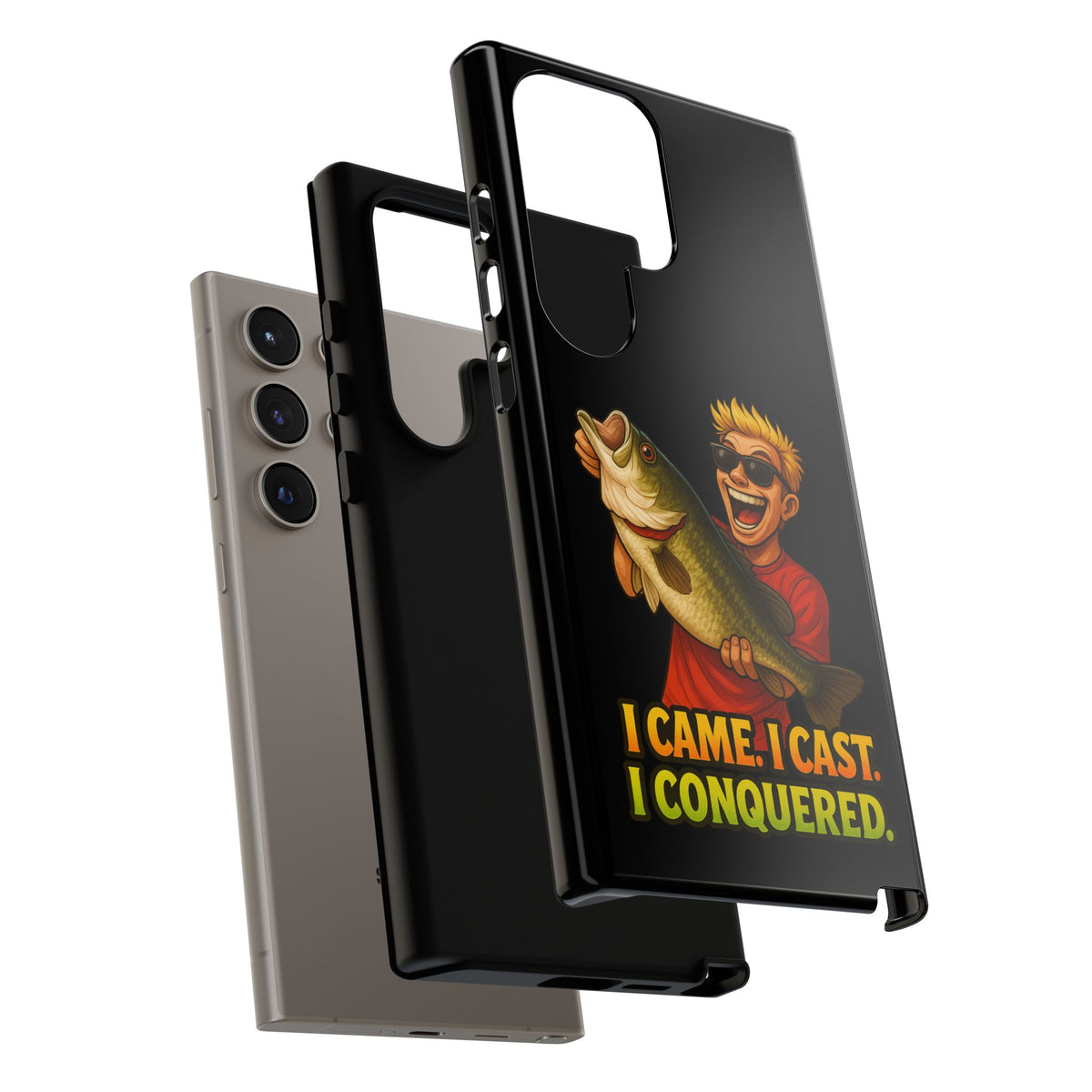 Fishing Phone Case — "I Came. I Cast. I Conquered." Graphic Bass Design